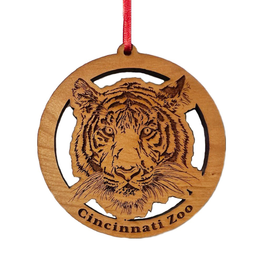 Ornament Wood Tiger Circle