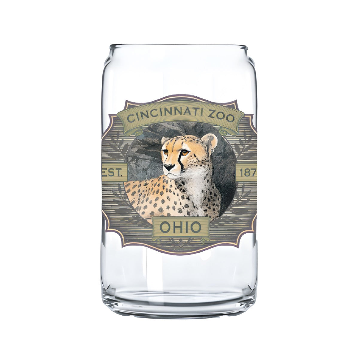 Vintage Cheetah Badge Glass