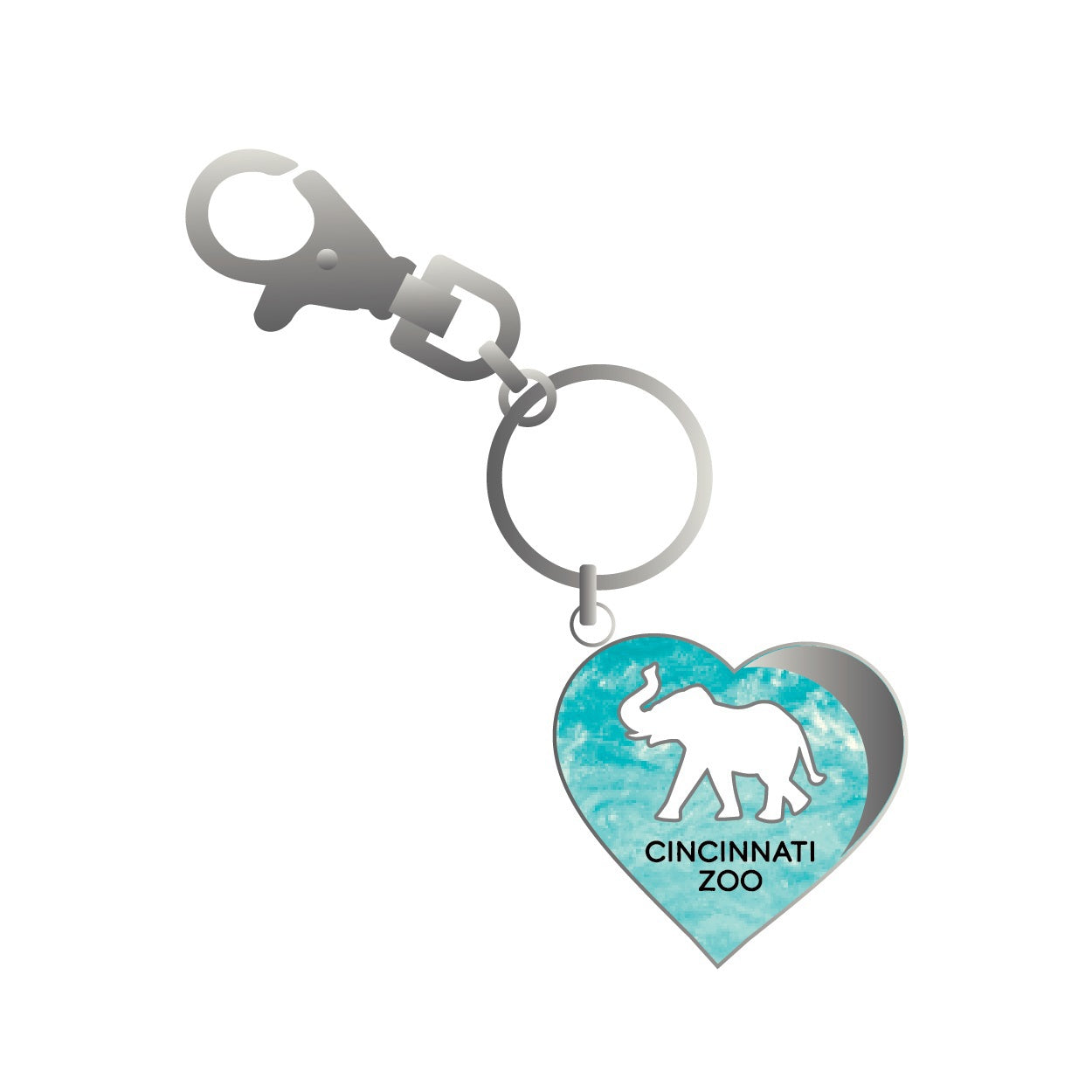 Elephant Sparkle Heart Keychain