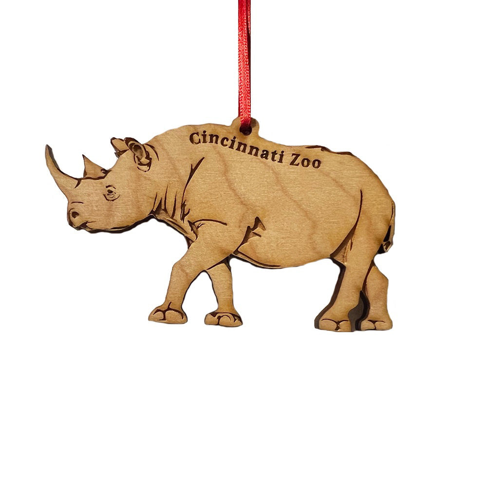 Ornament Wood Rhino