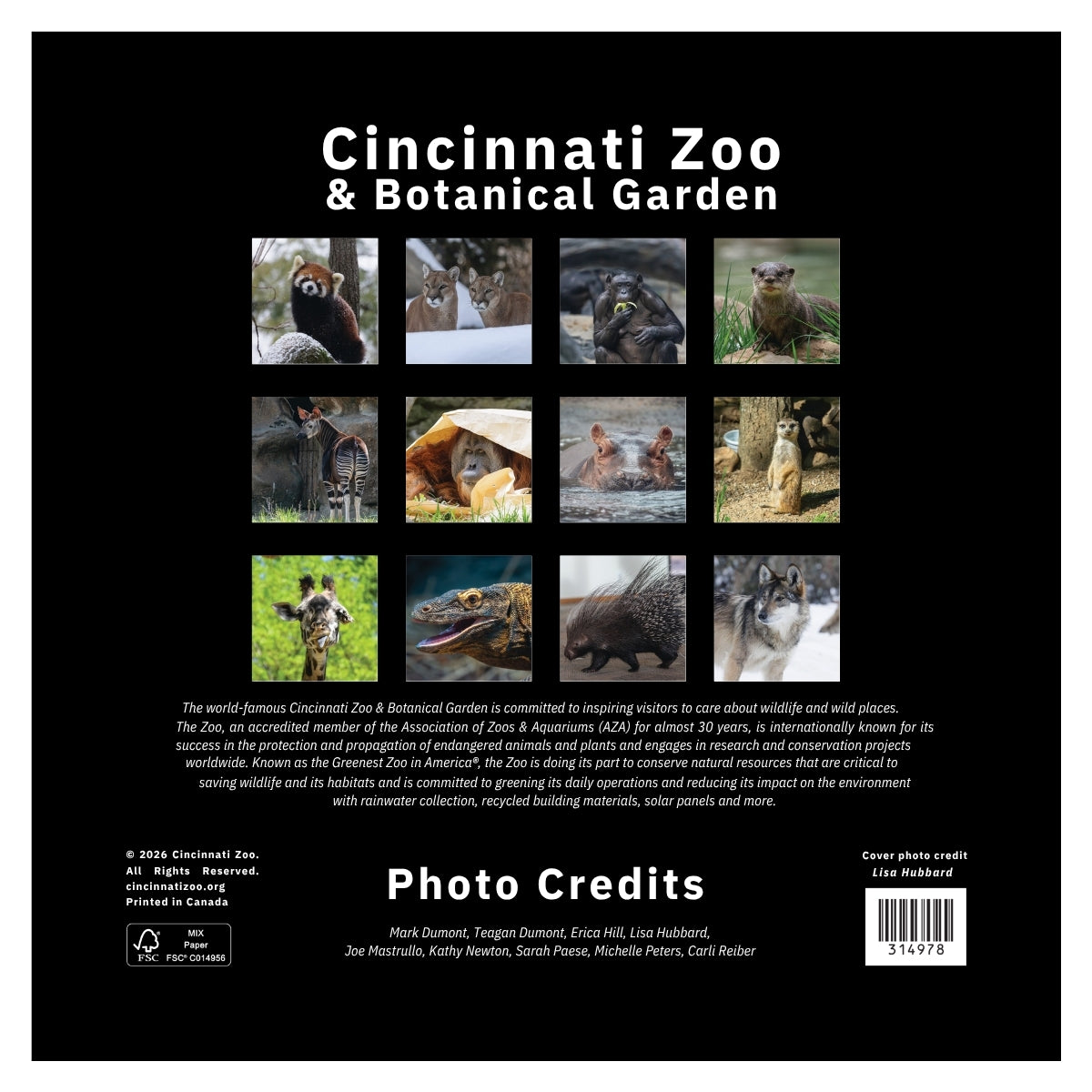 2026 Cincinnati Zoo Calendar