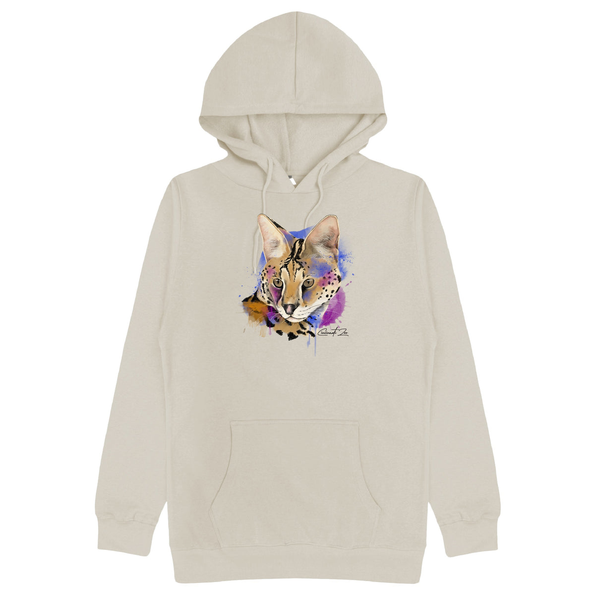 Serval Watercolor Hoodie