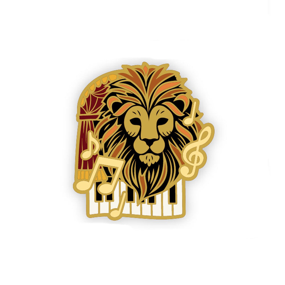 Lion Music Notes Pin