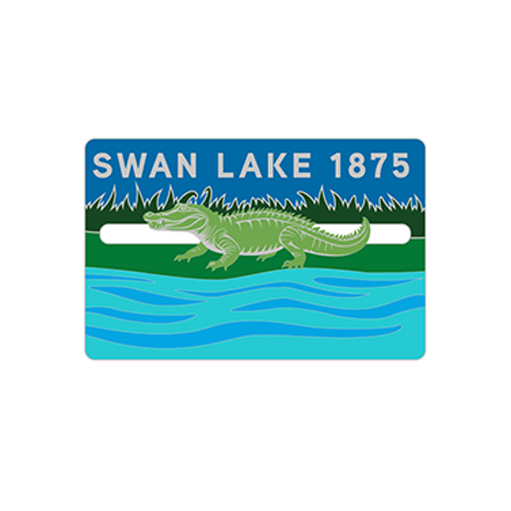 PIN ALLIGATOR IN SWAN LAKE