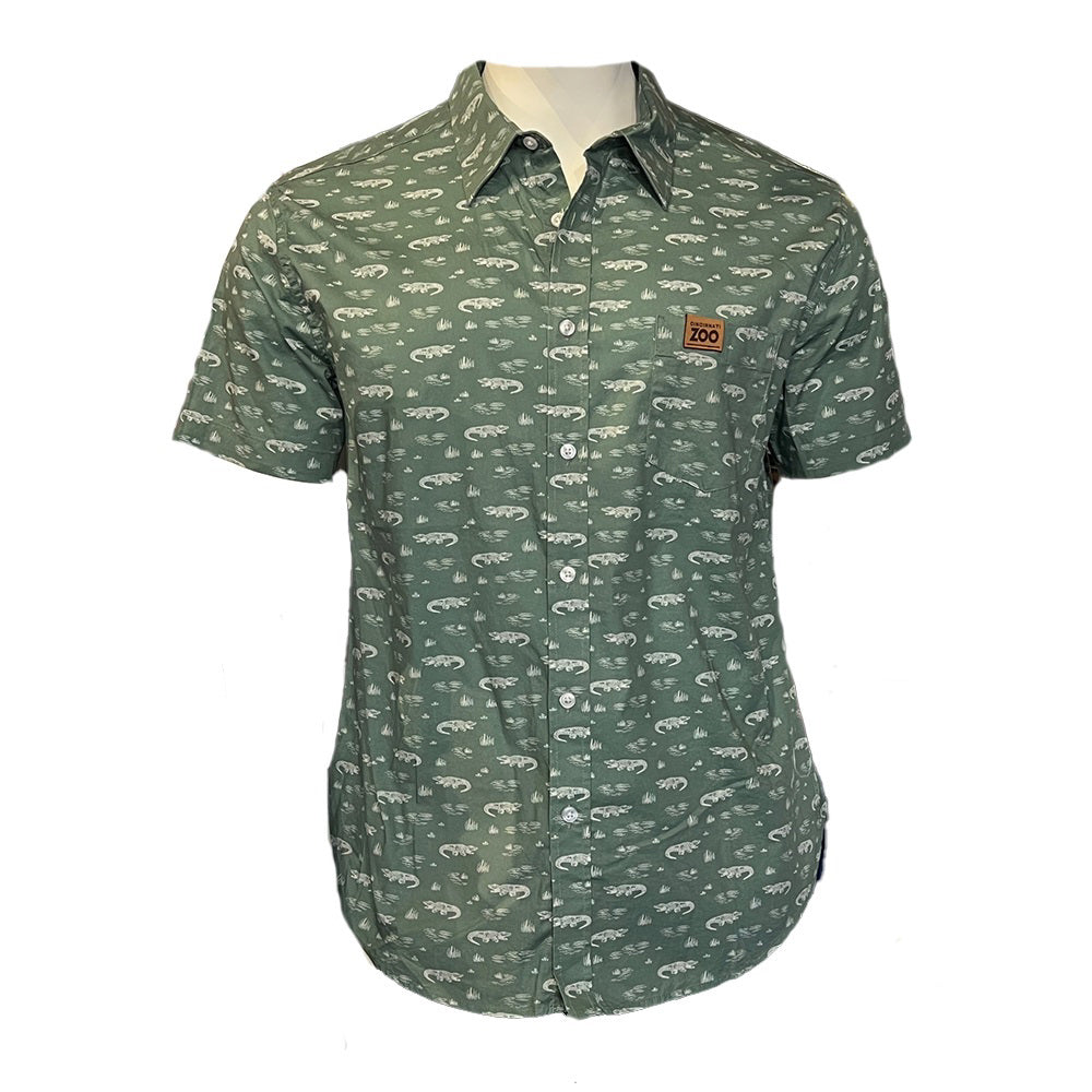 Camp Shirt Adult Alligator Everglade Green XL
