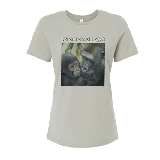 Gorilla Mom & Baby Ladies Tee LG