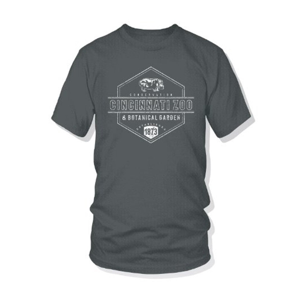 Tee Adult Hippo Icon Hexagon 2X