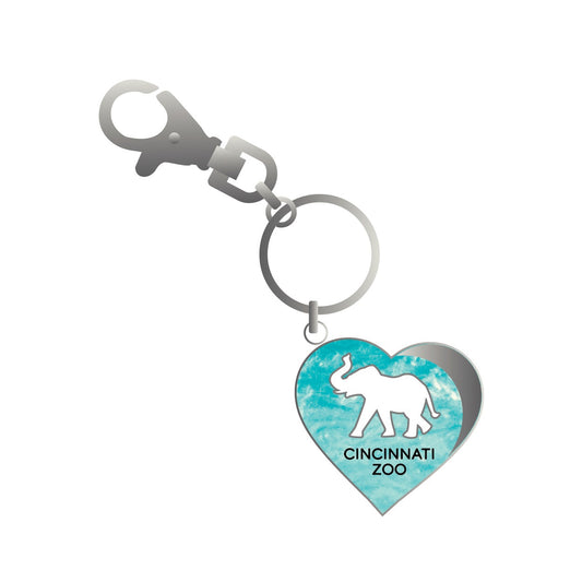 Elephant Sparkle Heart Keychain