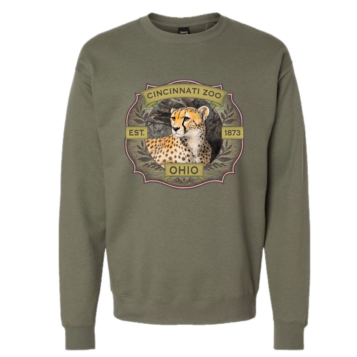 Vintage Cheetah Badge Crewneck Adult SM