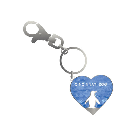 Penguin Sparkle Heart Keychain