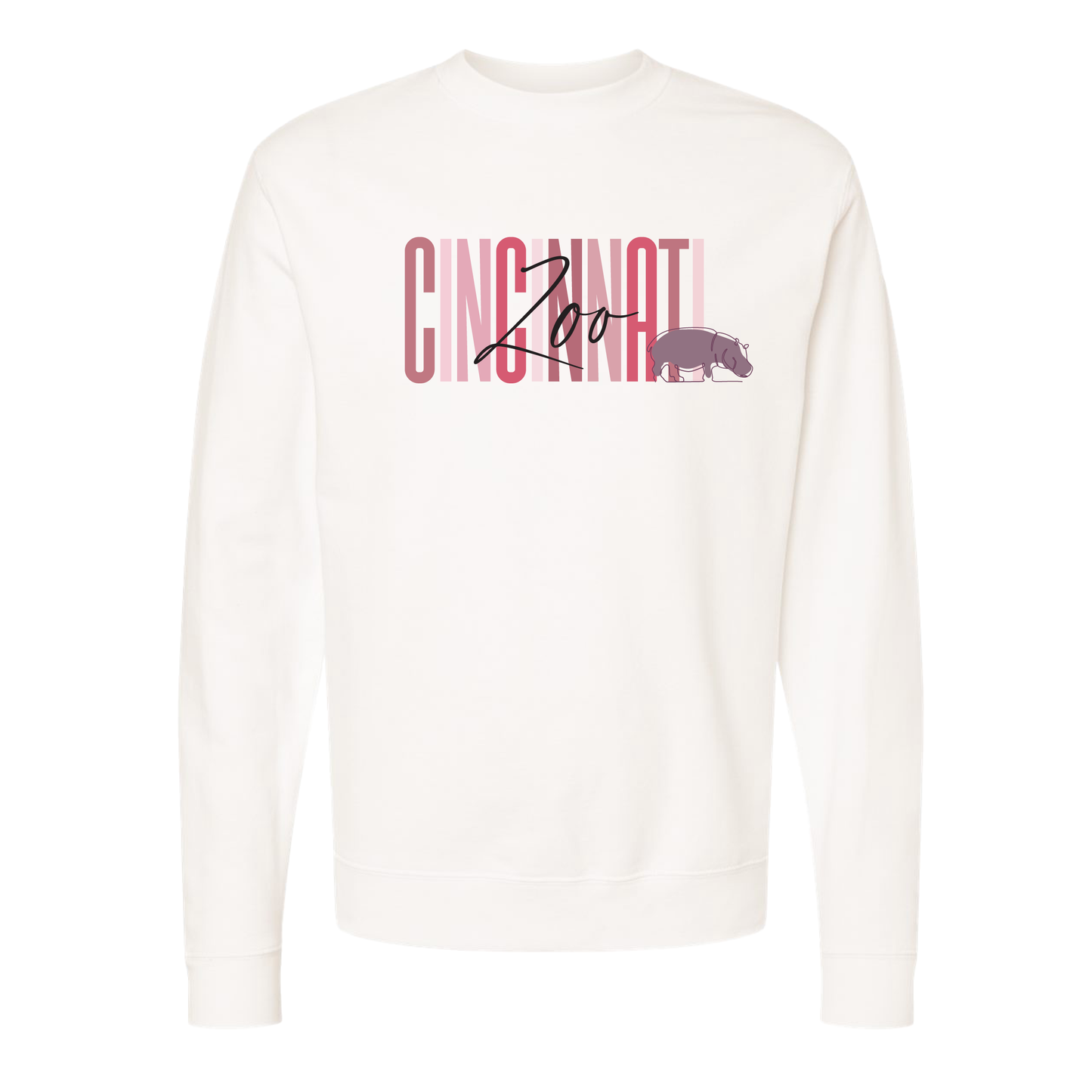Cincinnati Zoo Hippo Line Art Crewneck