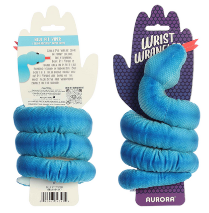 Blue Pit Viper Snake Wrist Plush