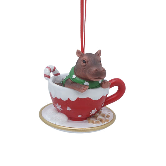 Fiona Hippo Hot Cocoa Ornament 2025
