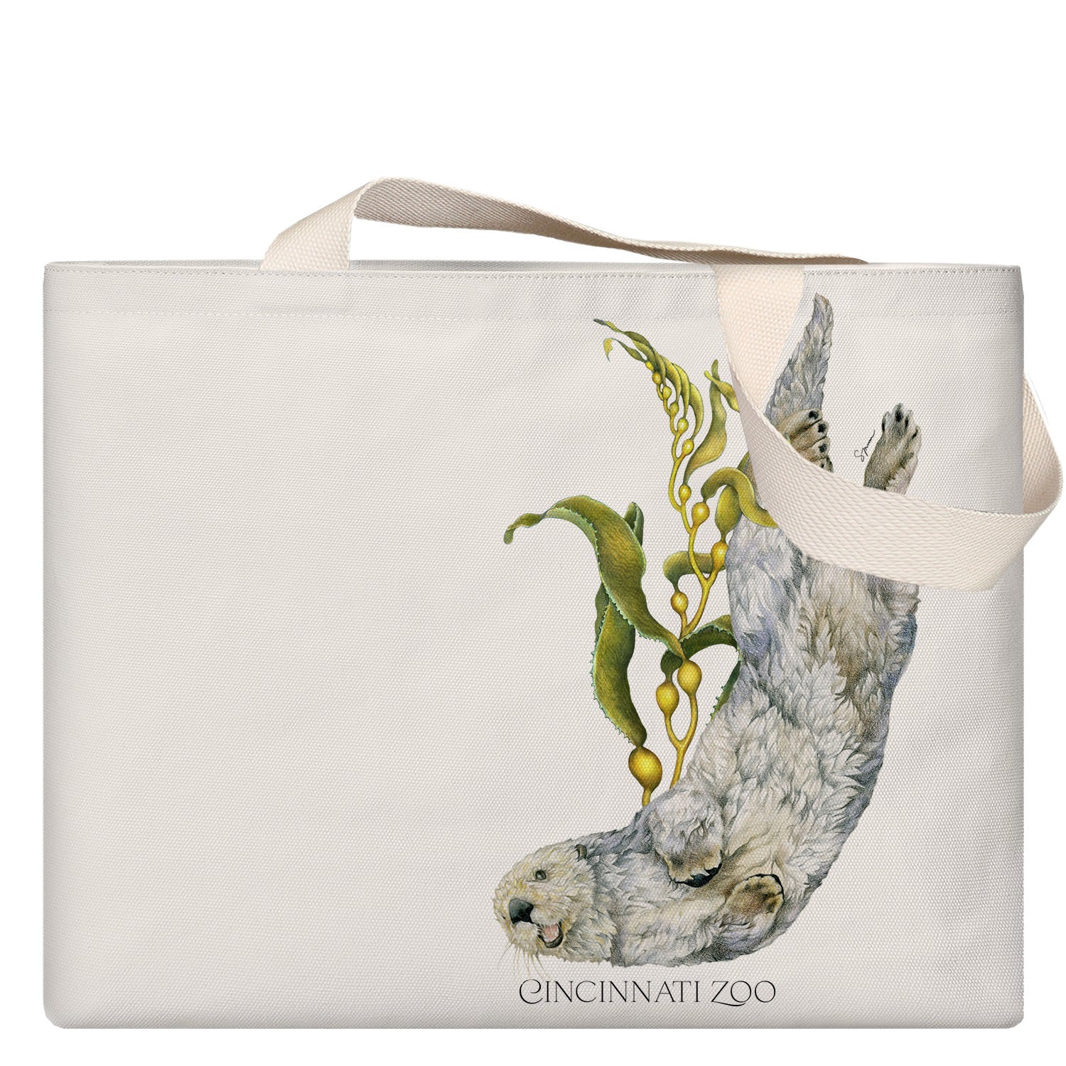 Sea Otter Swim Canvas Tote Bag