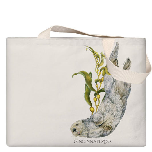 Sea Otter Swim Canvas Tote Bag