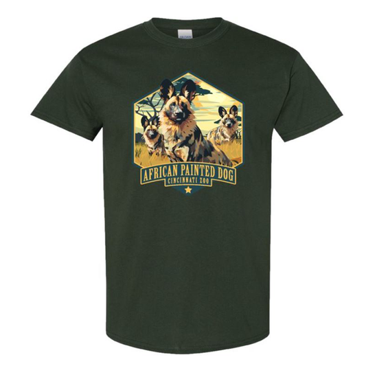 TEE ADULT HEXAGON PAINTED DOG