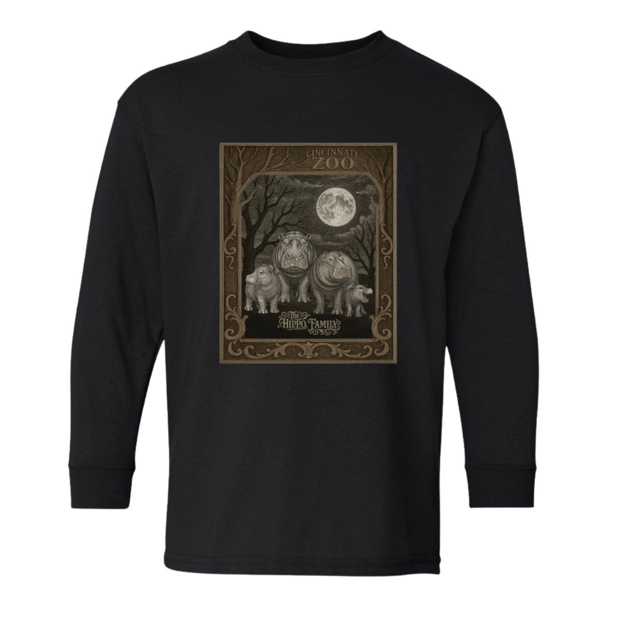 Youth Long Sleeve Tee The Hippo Family SM
