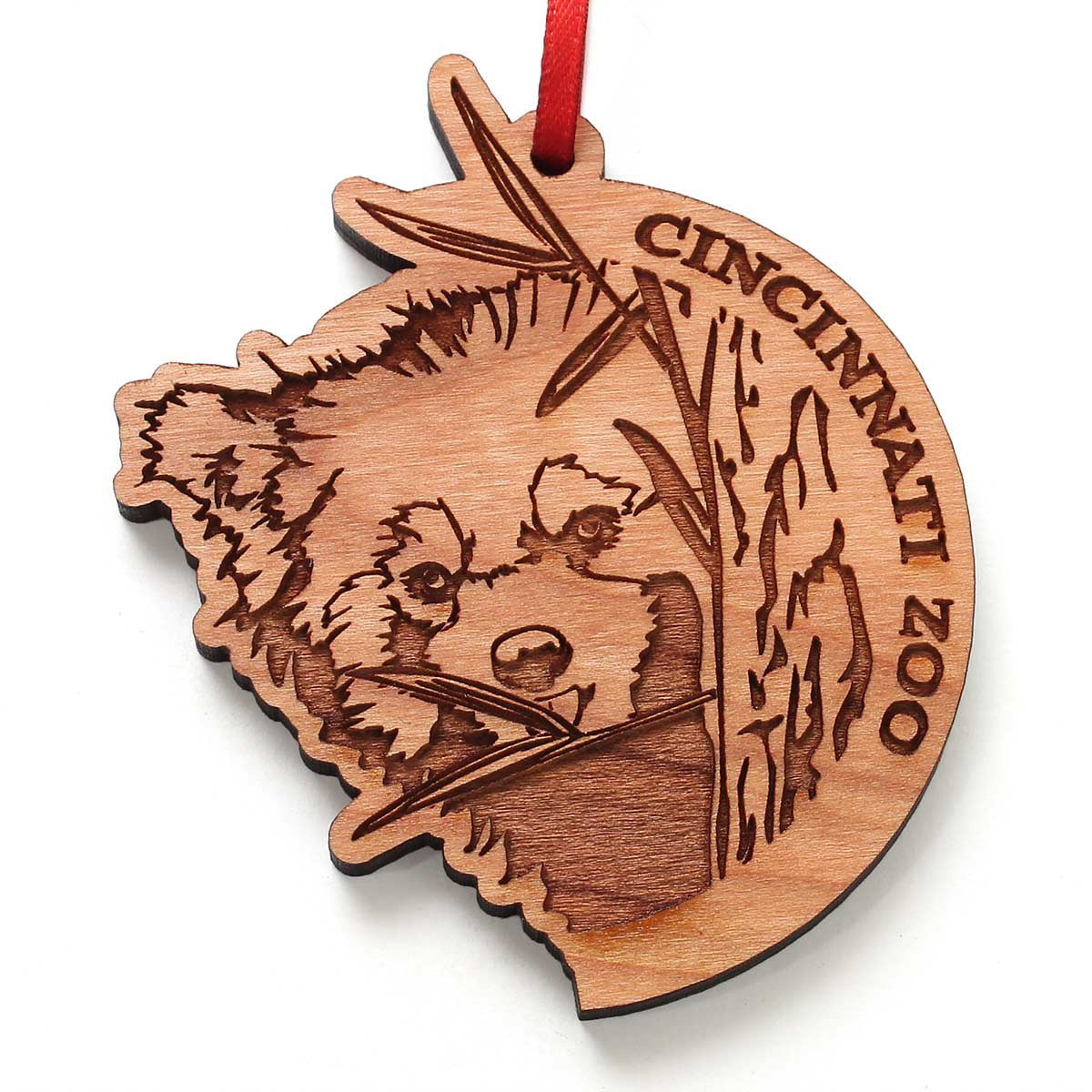 Ornament Wood Red Panda