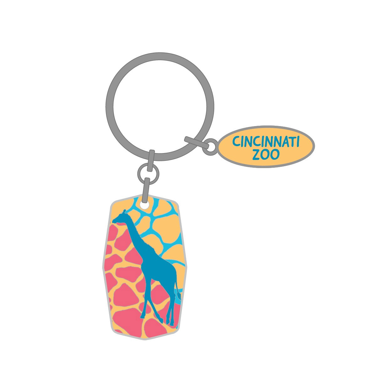 Giraffe Silhouette Pattern Keychain