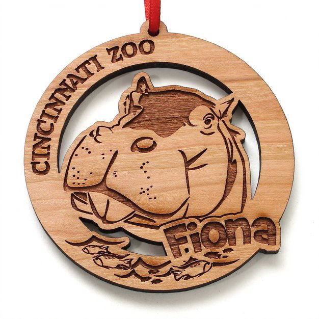 Ornament Wood Fiona the Hippo